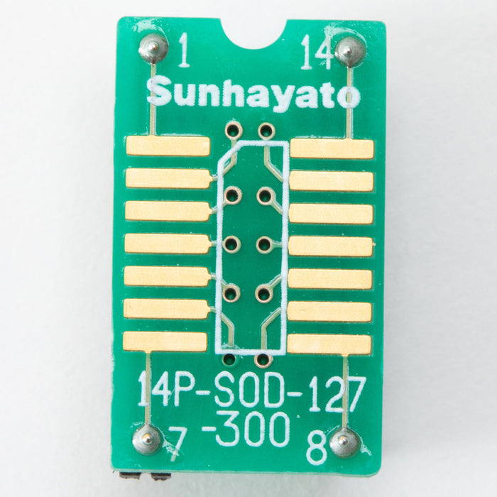 写真：変換アダプター（1.27mmピッチ／14ピン）（14P-SOD-127-300）：正面