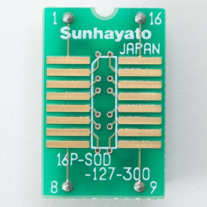 写真：変換アダプター（1.27mmピッチ／16ピン）（16P-SOD-127-300）：正面