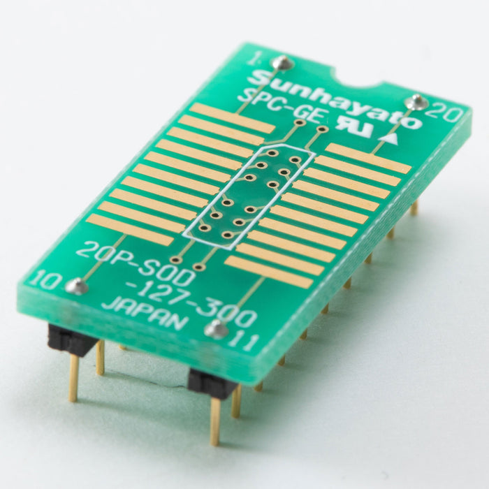 写真：変換アダプター（1.27mmピッチ／20ピン）（20P-SOD-127-300）：本体外観