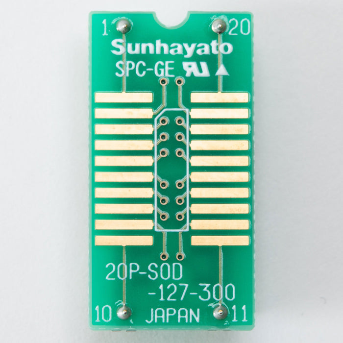 写真：変換アダプター（1.27mmピッチ／20ピン）（20P-SOD-127-300）：正面