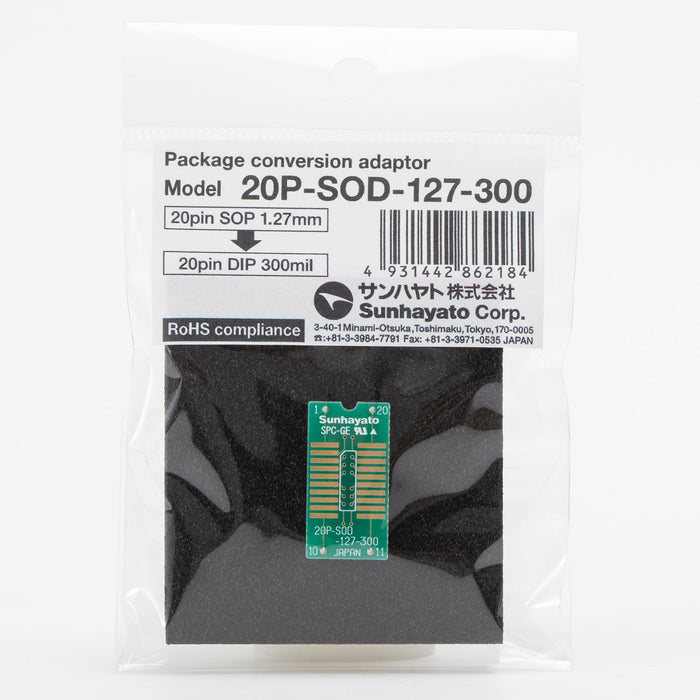 写真：変換アダプター（1.27mmピッチ／20ピン）（20P-SOD-127-300）：商品外観