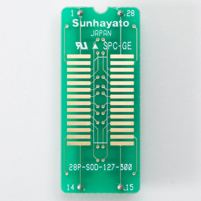 写真：変換アダプター（1.27mmピッチ／28ピン）（28P-SOD-127-300）：正面