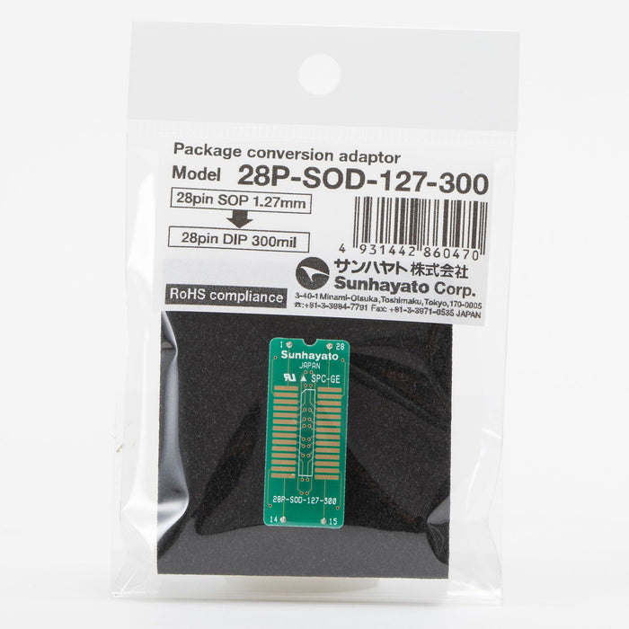 写真：変換アダプター（1.27mmピッチ／28ピン）（28P-SOD-127-300）：商品外観