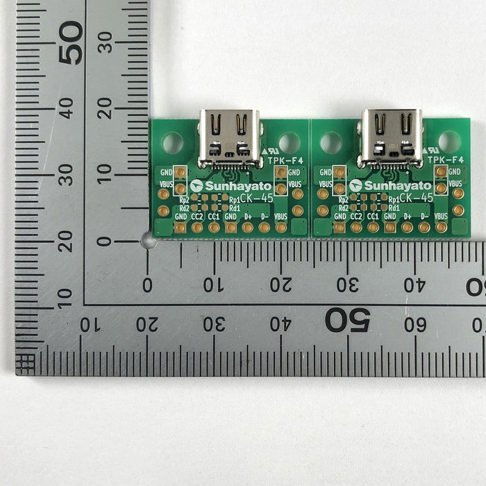 写真：USB Type-C コネクタ変換基板（CK-45）：コネクタ実装面
