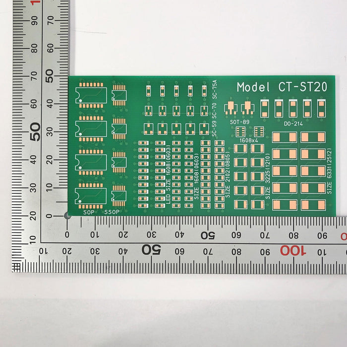 写真：ハンダ付け技能練習セット（SMD 初級）（CT-ST20）：部品面