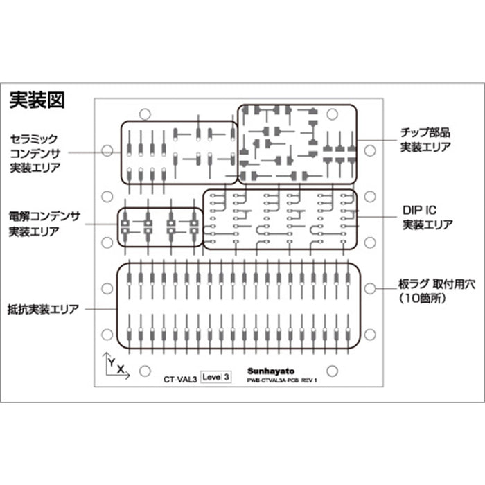 写真：ハンダ付け検定練習基板（10枚入）（CT-VAL3X10）：