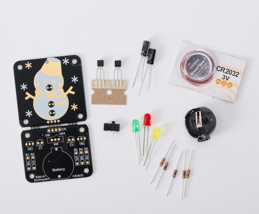 写真：ハンダ付け電子工作キット（雪だるま）（ESK-01）：