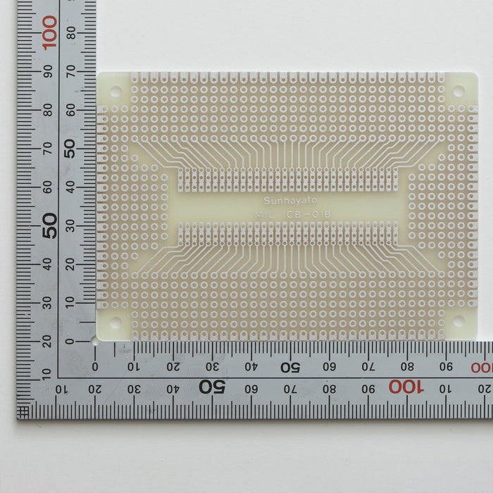 写真：※販売終了※S-DIP IC変換基板（ガラスエポキシ片面／70×98×1.2t）（ICB-01B）：はんだ面