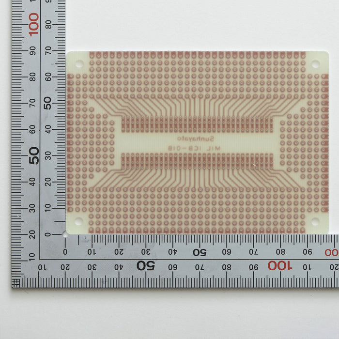 写真：※在庫限り※S-DIP IC変換基板（ガラスエポキシ片面／70×98×1.2t）（ICB-01B）：部品面
