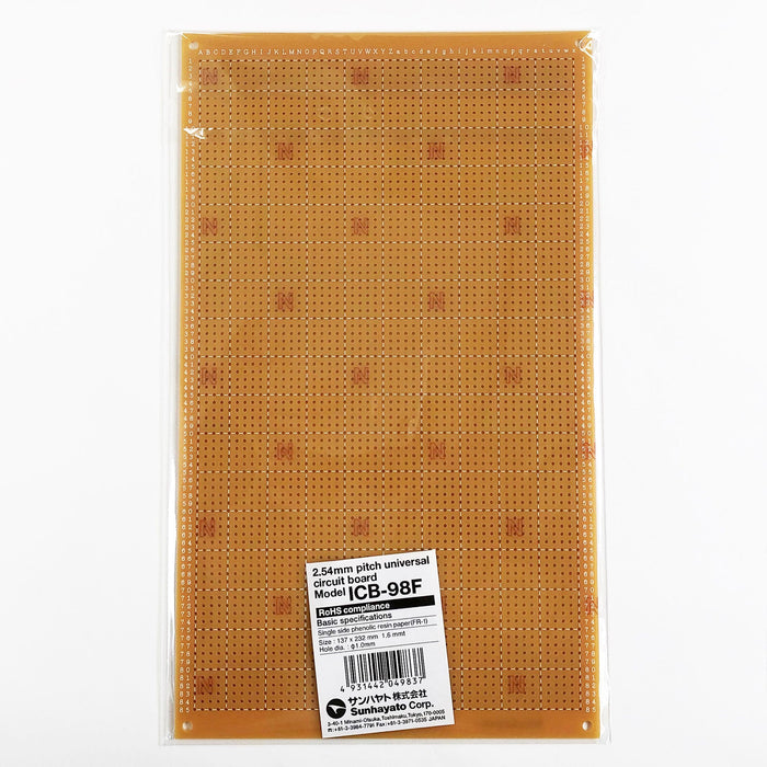 写真：ユニバーサル基板（紙フェノール片面／137×232×1.6t）（ICB-98F）：商品外観