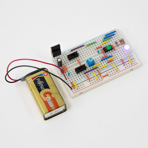 写真：小型ブレッドボードパーツセット（LEDイルミネーションキット）（SBS-205）：組立て例