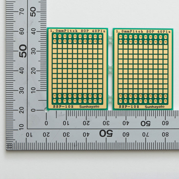 写真：SOP IC変換基板（1.0mmピッチ／Max.40ピン）（SSP-102）：はんだ面