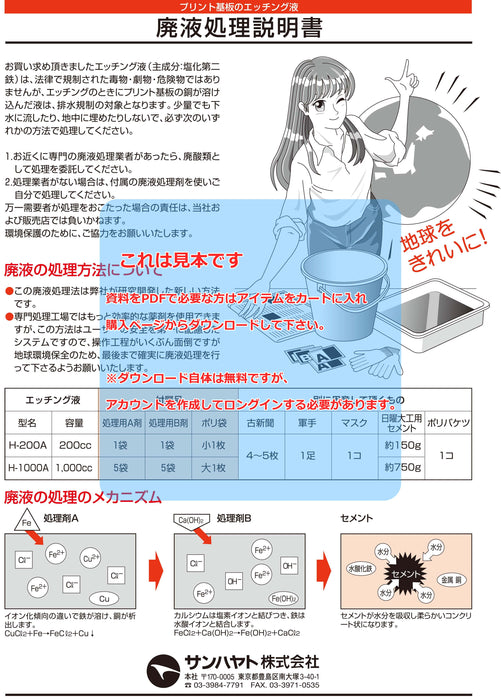 画像：取扱説明書：エッチング液（200ml）（H-200A）：