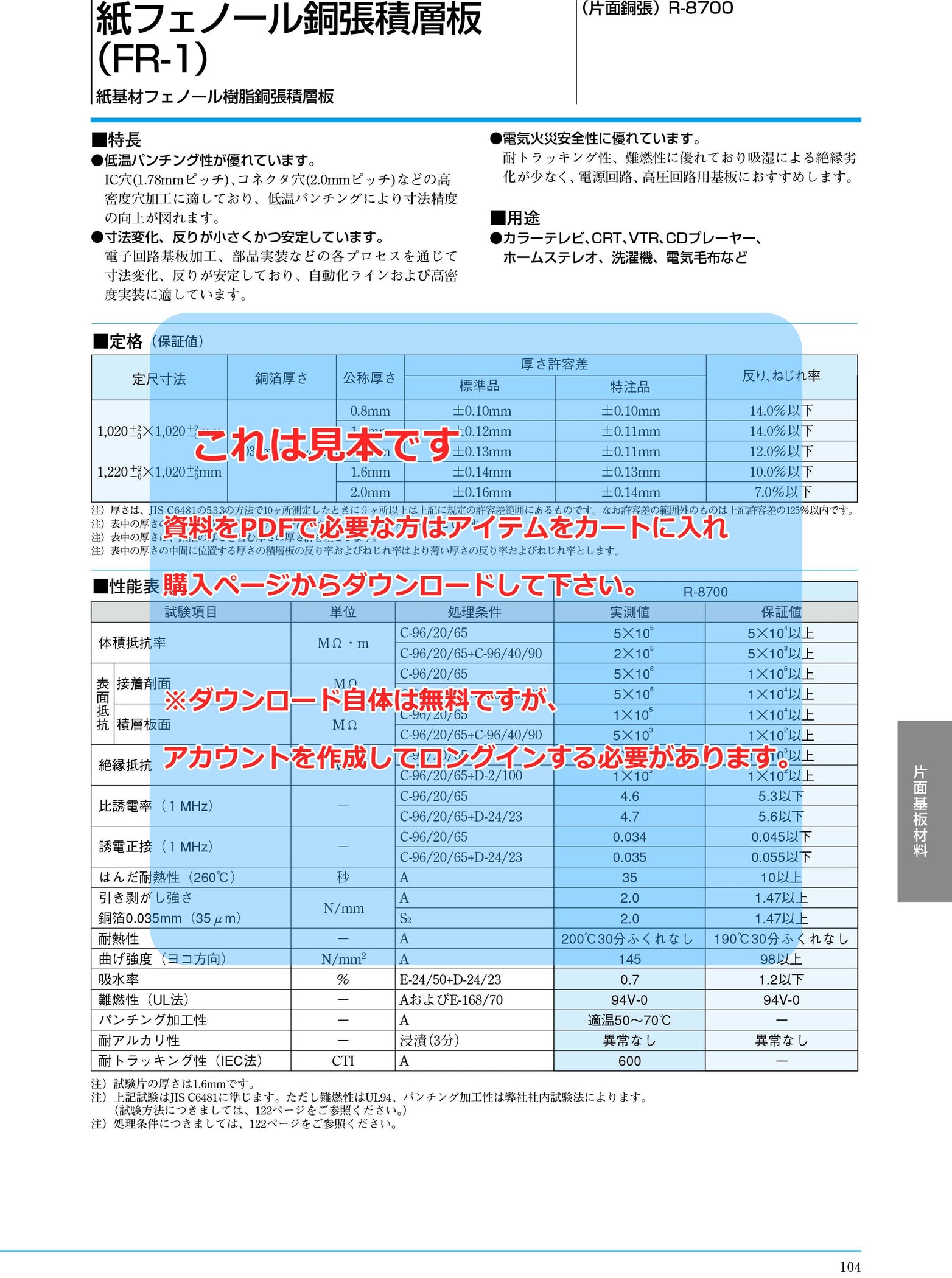 TDS (Technical Data): Copper Clad Laminated Substrate (Cut Substrate ...