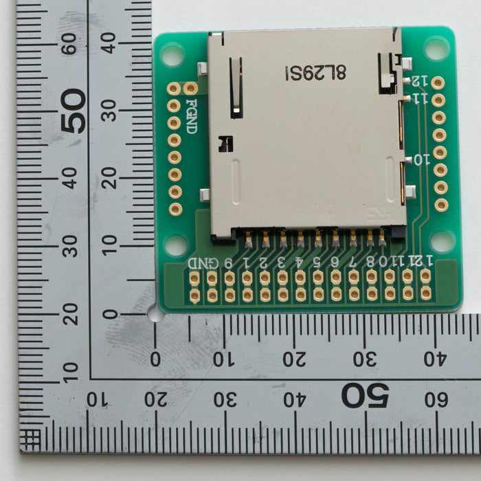 写真：メモリーカード変換用基板（SDメモリーカード）（CK-35）：コネクタ実装面