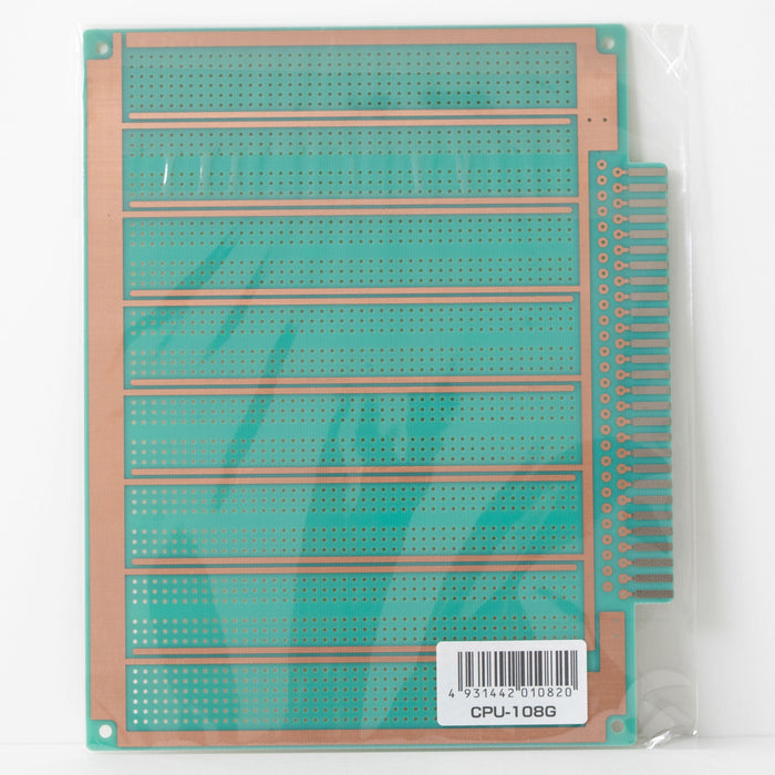 写真：※販売終了※端子付きユニバーサル基板（グリーンエポキシ両面／150×185×1.6t）（CPU-108G）：商品外観