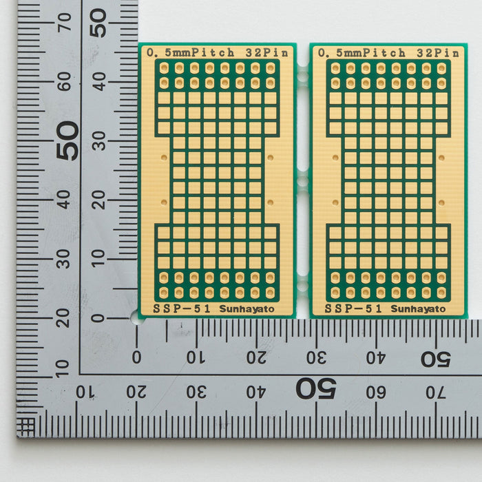 写真：SOP IC変換基板（0.5mmピッチ／Max.32ピン）（SSP-51）：はんだ面