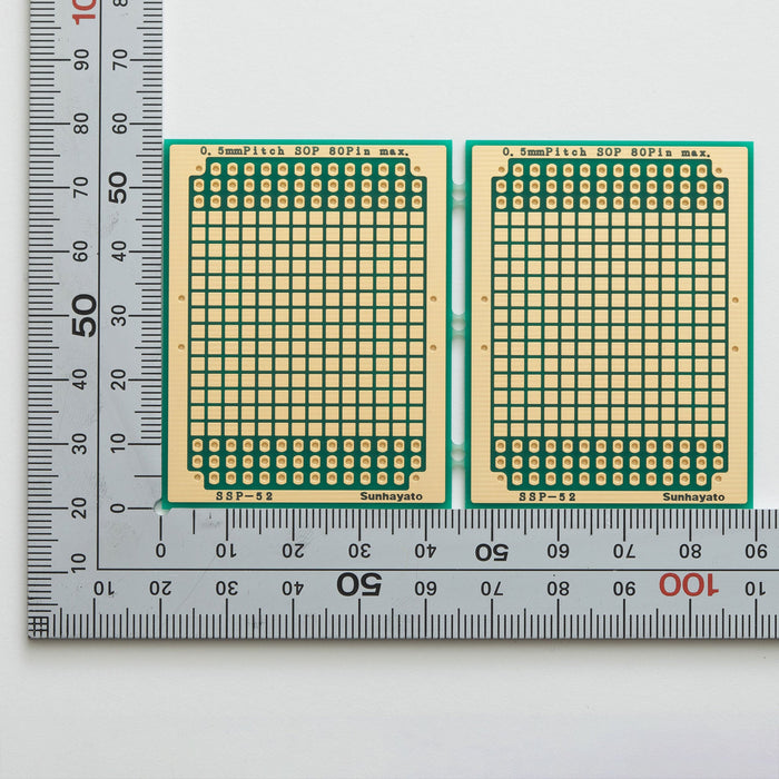 写真：SOP IC変換基板（0.5mmピッチ／Max.80ピン）（SSP-52）：はんだ面