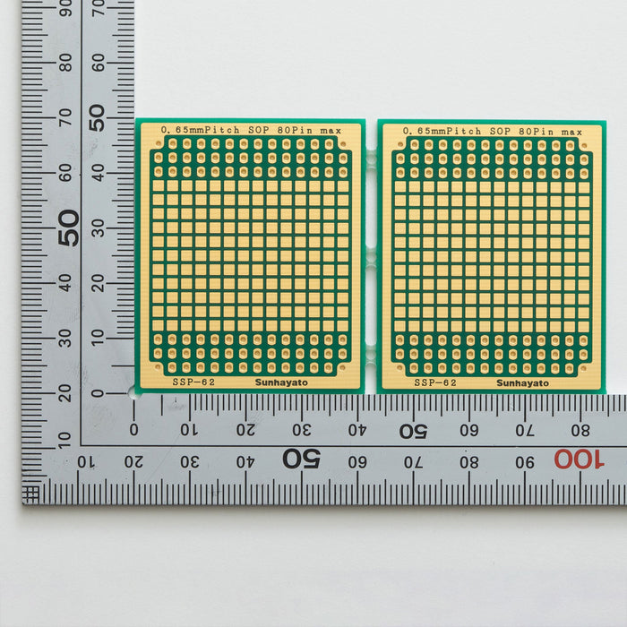 写真：SOP IC変換基板（0.65mmピッチ／Max.80ピン）（SSP-62）：はんだ面