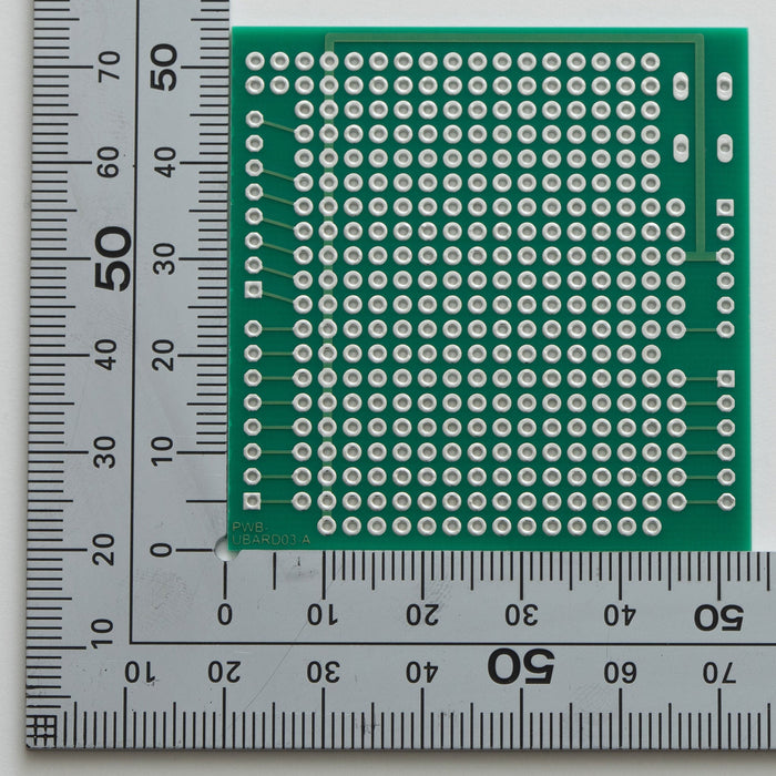 写真：Arduino用ユニバーサル基板（接続用コネクタ付）（UB-ARD03-P）：部品面
