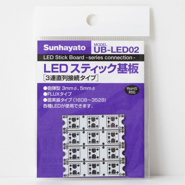 写真：LEDスティック基板（3連直列接続タイプ）（UB-LED02）：商品外観