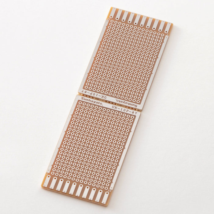 写真：端子付きユニバーサル基板（紙フェノール片面／41×141×1.6t）（UK-10P-67）：本体外観